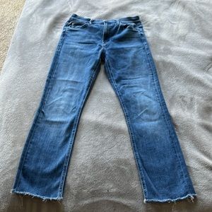Mother Jeans Mid Rise Dazzler Crop Fray  We're All In This Together